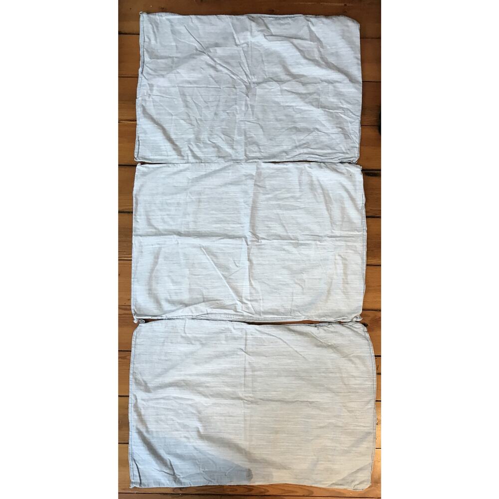 Set Lot 3 IKEA Skogsalm Gray Texture Stripe Pattern Cotton Standard Pillow Cases